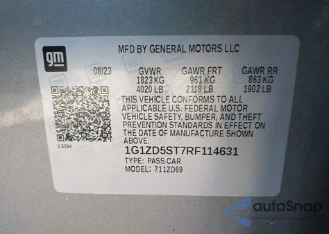 2024 Chevrolet Malibu Fwd 1Lt from USA, damaged, VIN 1G1ZD5ST7RF114631